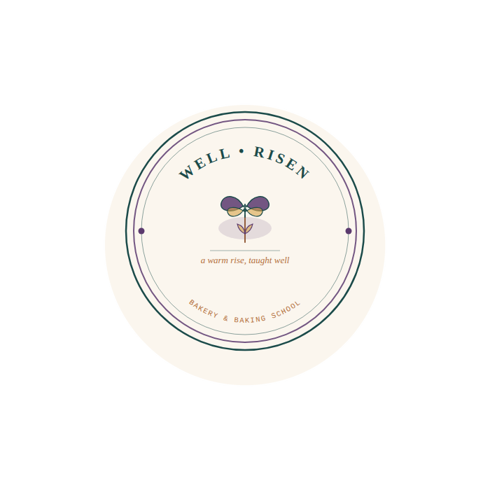 Well-Risen seal, a wheat stalk and butterfly mark